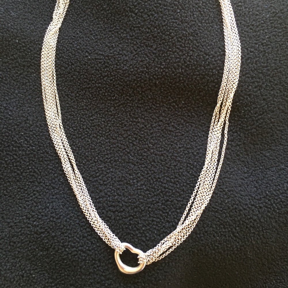 Good used condition Silver floating heart necklace
